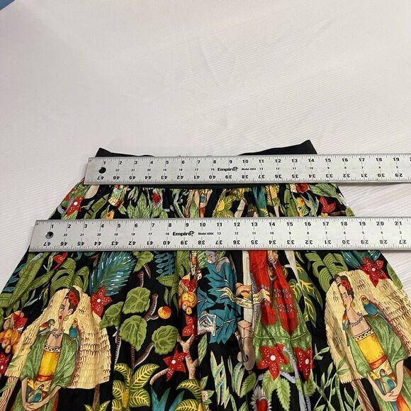 HEMET Frida Kahlo Print Pleated Skirt Size Large - Picture 3 of 9